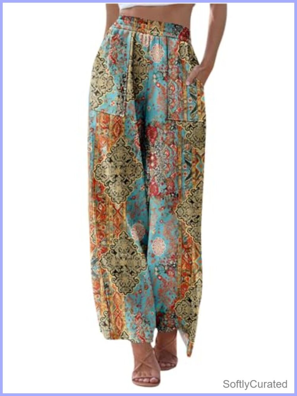 Women's Palazzo Pants Wide Leg Casual Flowy Trousers with Pockets